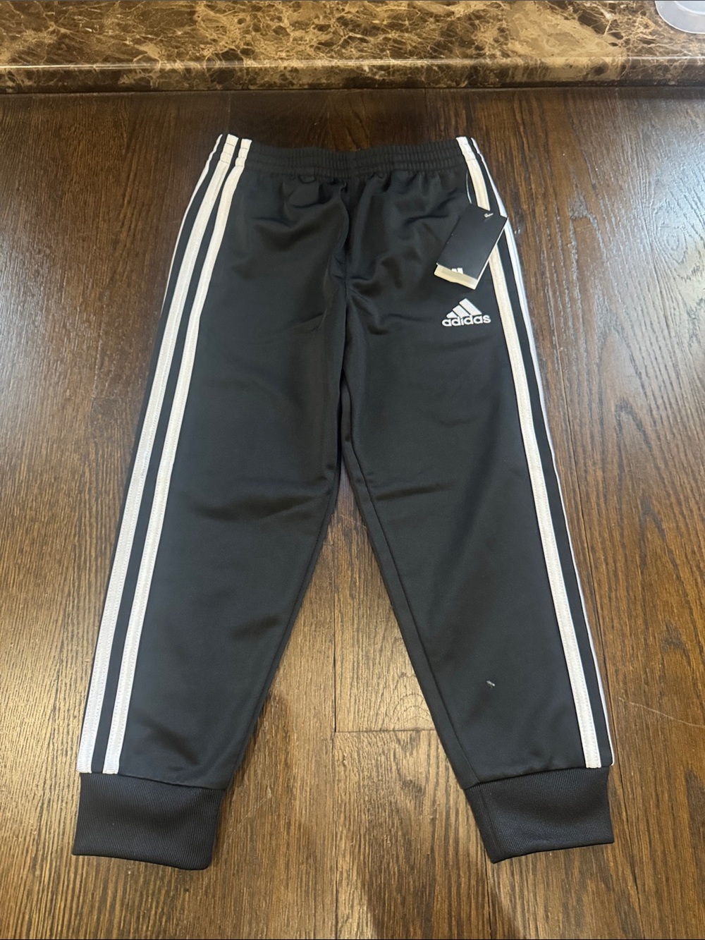 adidas Black Jogger Sweatpants with White 3-Stripes